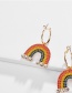Fashion Color Alloy Diamond Drill Rainbow Stud Earrings