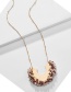 Fashion Red Crystal Beads Fan Shaped Necklace Necklace
