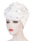 Fashion White Nail Drill Oversized Flower Flanging Space Cotton Baotou Cap