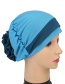 Fashion Black Bottom Blue Two-color Flower Hooded Hat