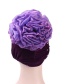 Fashion Dark Purple Velvet Nails With Flower Baotou Cap
