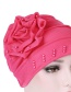 Fashion Beige Side Flower Flower Beaded Large Flower Headscarf Cap