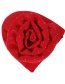 Fashion Red Ceramic Hand-cut Flower Cuffed Space Cotton Baotou Cap