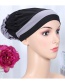 Fashion Black Bottom Gray Two-color Elastic Cloth Wearing A Flower Headband Hat