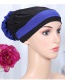 Fashion Light Blue Two-color Elastic Cloth Wearing A Flower Headband Hat