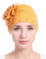 Fashion Navy Side Flower Mesh Gauze Lace Edging Beaded Head Cap Pure