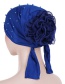Fashion Black Panhua Beaded Large Flower Headscarf Cap