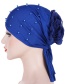 Fashion Sapphire Panhua Beaded Large Flower Headscarf Cap