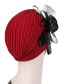 Fashion Red Wine Flower Mesh Bow Bow Scarf Cap