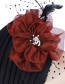 Fashion Black Wine Red Side Flower Baotou Cap