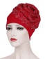 Fashion Rose Red Wavy Cashew Flower Hot Bit Towel Cap
