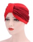 Fashion Red Wine Two-color Stitching Pleated Headgear