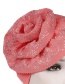 Fashion Pink Wavy Cashew Flower Hot Bit Towel Cap