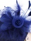 Fashion Black Space Cotton Side Mesh Large Flower Headscarf Cap