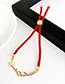 Fashion Red Copper Inlaid Zircon Rope Letter Love Pentagram Bracelet