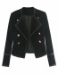 Fashion Black Velvet Short Coat