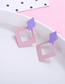 Fashion Pink Diamond Stitching Earrings