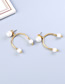 Fashion Gold U-shaped Pearl Earrings