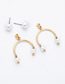 Fashion Gold U-shaped Pearl Earrings