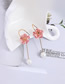 Fashion Pink Flower  Sterling Silver Pearl Earrings