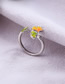 Fashion Yellow Drip Maple Leaf Hand Open Ring