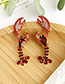 Fashion Color Alloy Diamond Crayfish Earrings