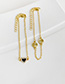 Fashion Gold Alloy Diamond Letter Love Lips Bracelet Set