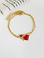 Fashion Gold Alloy Diamond Love Lips Bracelet Set