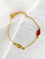 Fashion Gold Alloy Diamond Love Lips Bracelet Set
