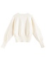 Fashion White Lace Eclipse Embroidered Short Two-piece Off-the-shoulder Pullover Sweater