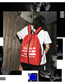Fashion Red Letter Printed Backpack