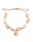 Fashion Gold Natural Shell Braided Rope Scallop Anklet