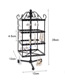 Fashion Black Four-layer Square Rotatable Earrings Wrought Iron Display Stand