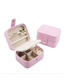 Fashion Pink (small) Portable First Earrings Ring Storage Box