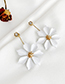 Fashion White Alloy Diamond Flower Earrings