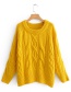Fashion Yellow Eight-strand Braided Twist Sweater