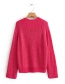 Fashion Red V-neck Shoulder Long Sleeve Sweater
