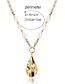 Fashion Khaki Crystal Bead Chain Alloy Pearl Ripple Drop Necklace