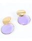 Fashion Pink Acrylic Round Transparent Earrings