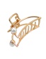 Fashion Gold Geometric Alloy Curved Pearl Large Grab