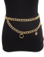 Fashion Gold Chain Bead Geometry U-shaped Tassel Lock Waist Chain