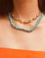 Fashion Transparent Color Contrast Irregular Stone Shell Geometric Necklace