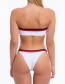 Fashion White Pit Wrapped Chest Contrast Color Stitching Bikini