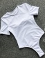 Fashion White Half Sleeve Open One-piece Swimsuit