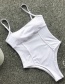Fashion White Mesh Pressure Bar One-piece Swimsuit