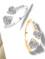 Fashion White K+ Copper + Zircon Diamond Zircon Adjustable Ring