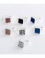Fashion Silver + Black Cluster Imitation Natural Stone Multicolor Cluster Ring
