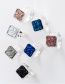 Fashion Silver + Blue Cluster Imitation Natural Stone Multicolor Cluster Ring