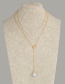 Fashion Crystal Yellow Natural Stone Pearl Chain Natural Stone Double-layer Necklace