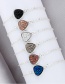 Fashion Silver + Black Cluster Natural Stone Triangle Cluster Bracelet